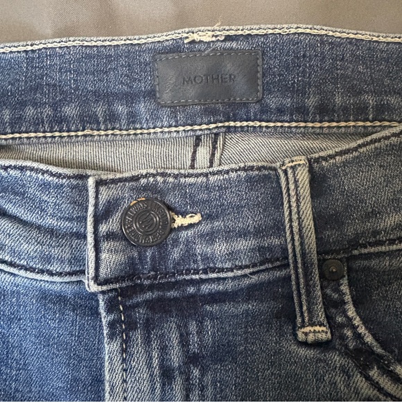 MOTHER Women's Distressed Blue Boot Cut Jeans - Picture 4 of 9